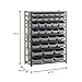 Sandusky Lee UR4416BIN36 Black Zinc Steel Bin Shelving Unit with 36 Storage Bin, 57