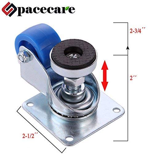 SPACECARE 4 Rubber Locking Swivel Wheels Telescopic Furniture Dolly Roller with Size Adjustable-STFD003 - Thumbnail 2