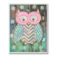 The Kids Room by Stupell Distressed Woodland Owl Rectangle Wall Plaque, 11 x 0.5 x 15, Proudly Made in USA