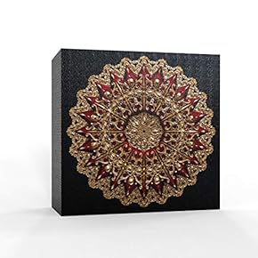 Canvas Wall Art - Luxury Baroque Art for Bedroom - Modern Home Art Stretched and Framed Ready to Hang - 12x12 inches