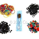 100 Tattoo O-rings, 100 Rubber Bands, 100 Grommets, 100 Nipples & 1 Brush Set