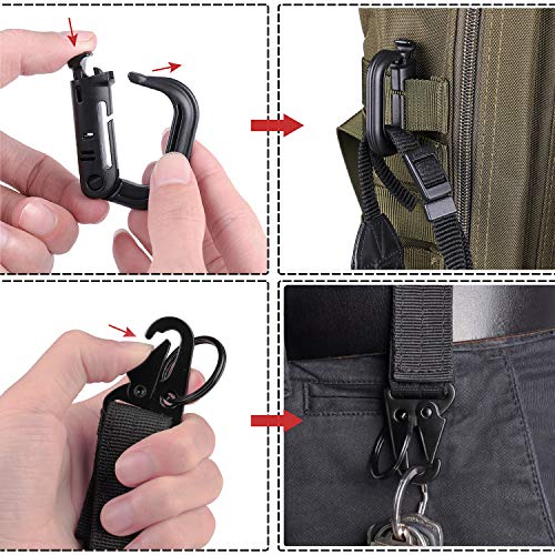 Jeicy Tactical Gear Clip Strap for Molle Webbing Attachments Tactical Backpack Vest Belt 32 Pieces