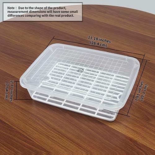 77L Food Storage Container, (3-Pack) Plastic Food Containers with Removable Drain Plate and Lid, Stackable Portable Freezer Storage Containers - Tray to Keep Fruits, Vegetables, Meat and More