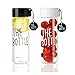 The Bottle Thejd Transparent Bucket Pail Water Bottle BPA Free (Black 1ea + White 1ea)