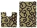 Cotton Craft - 2 Piece Bath Rug Set - New Scroll - Sage Chocolate - 100% Pure Cotton with Latex Back - Super Soft and Plush - Hand Tufted Heavy Weight Durable Construction - Larger Rug is 21x32 Oblong and Second rug is Contour 21x20 - Other Styles available - Large Scroll, Greek Key, Palm Tree, Grid Stripe, Solid Reversible, Pebbles, Tweed Race Track and Solid Reversible Race Track - Easy care machine wash