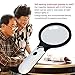 Large 4 LED Handheld Magnifying Glass with Light, Nydotd 4X 30X Lens Portable Illuminated Magnifier for Reading, Macular Degeneration, Repair, Hobby & Crafts, 4.8 Inches (White & Black)