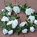 PARTY JOY 2pcs Flower Garland Fake Rose Vine Artificial Flowers Hanging Rose Ivy Hanging Baskets Wedding Arch Garden Background Decor（White）