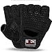 Weight Lifting Training Suede Leather and Crochet Fingerless Driving Cycling Wheelchair Gloves W-1042 (MEDIUM)