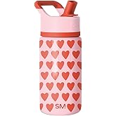 Simple Modern Kids Summit Water Bottle with Straw Lid | 14oz Stainless Steel Cup Insulated Tumbler Tumbler for Girls, School | Sweetheart