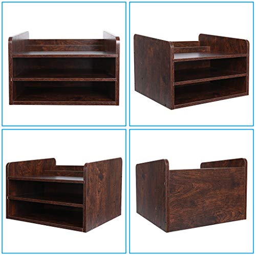 PAG Wood Desktop File Organizer Mail Sorter Magazine Rack Paper Holder