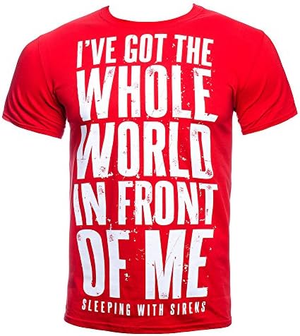 Sleeping With Sirens Men's World T Shirt - Large, Red