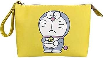 Amazon カラー イエロー ドラえもん 刺繍 ダブルポーチ かわいい 小物入れ 大き目 大きめ 化粧ポーチ メイクポーチ コスメポーチ ファスナー かわいい レディース ポーチ ギフト プレゼント キャラクター グッズ キャラクター どらえもん ドラエモン 静香 しずか