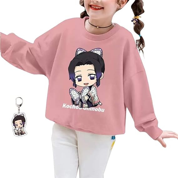 Amazon 鬼滅の刃 トレーナー 子供 パーカー キッズ 長袖 丸首 男の子 女の子 子供服 ピンク アニメ プリント 服 薄手 秋服 かわいい 柔らかい 誕生日 プレゼント 鬼滅の刃 グッズ 禰豆子 しのぶ カナヲ 炭治郎 キーホルダー付き トレーナー パーカー 通販