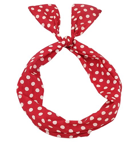 50's Costume Accessories Set Girl Vintage Dot Skirt Scarf Headband Earrings Cat Eye Glasses for Party Red