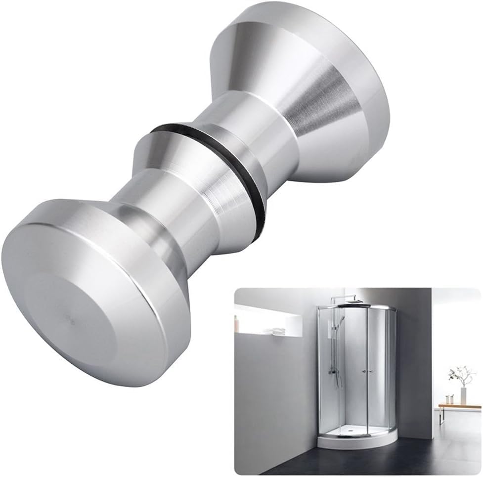 Telituny Shower Door Knobs, 30mm 304 Aluminum Alloy Glass Door Handles Back-to-Back Door Handle,Bathroom Door Handle 2 Knobs Resistant Finish, for Bathroom Glass Doors, Office Sliding Doors