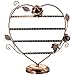 MyGift Copper Color Heart-Shaped with Roses Earring Holder/Earring Tree/Earring Oraganizer/Earring Stand