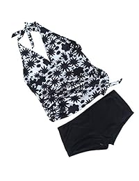 Halter Neck Tankini de maternidad Tie-dye a rayas traje de baño