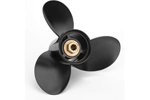 VIF 10 3/8 x 13 (10 Spline Tooth) OEM Parts No.48-19640A40 Upgrade Aluminum Boat Propeller fit Mercury Outboard Motos 9.9/15/18/20/25HP, Rh