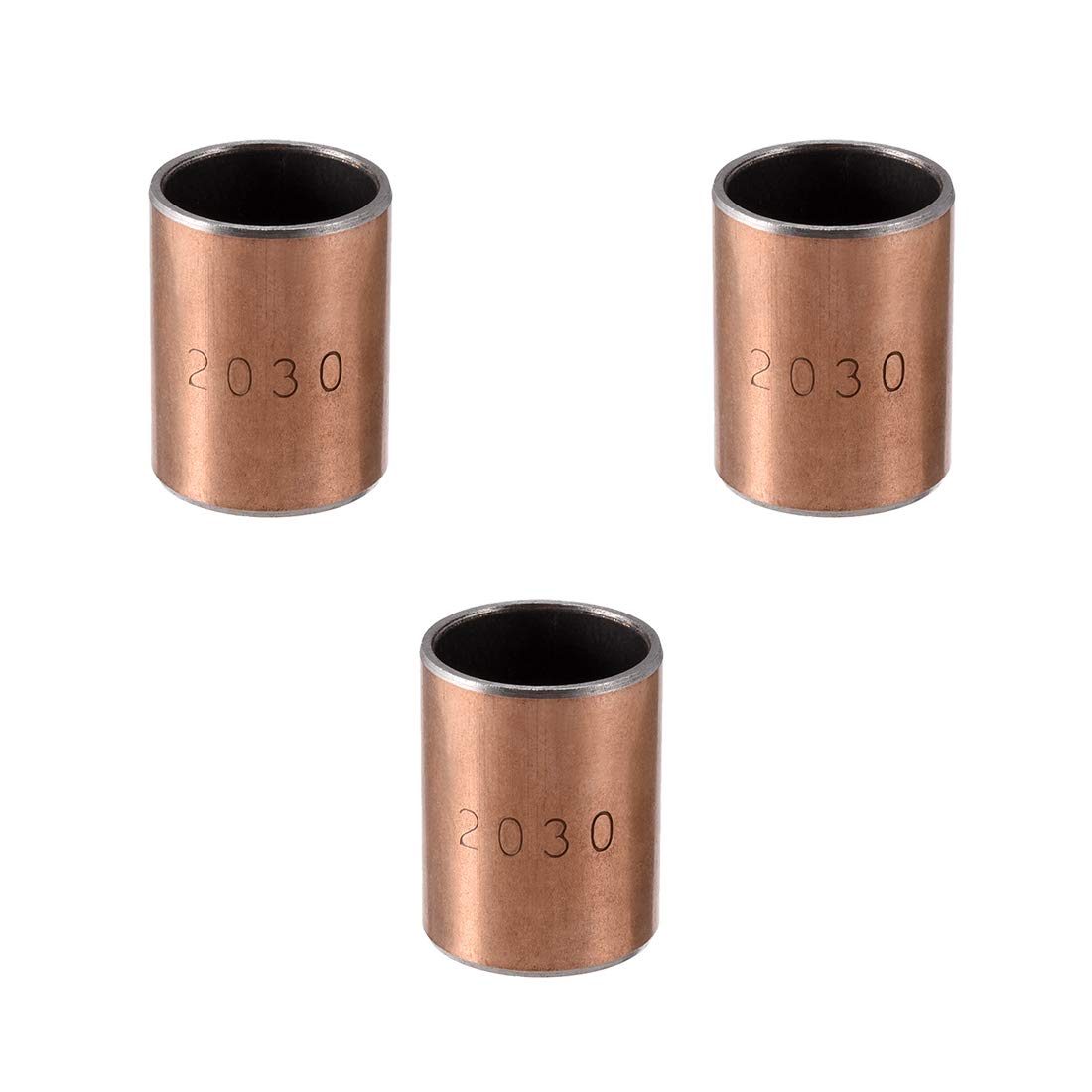 sourcing map Sleeve Bearing 20mm Bore x 23mm OD x 30mm Length Plain Bearings Wrapped Oilless Bushings 3pcs