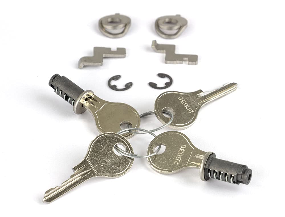 Racktime Unisex – Adult RT Secureit Sidebag pair, silver, set of 2/4 keys.