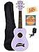Kala MK-SD-PL Makala Dolphin Soprano Ukulele - Purple Bundle with Gig Bag, Tuner, Austin Bazaar Instructional DVD, and Polishing Cloth