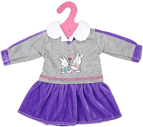 Sweet Gray Purple Velvet Doll Clothes Dress Bunny Uniform Blouse fits 18 Inch Doll American Girl Dolls Madame Alexander (Dress only do not include doll &amp; shoes)
