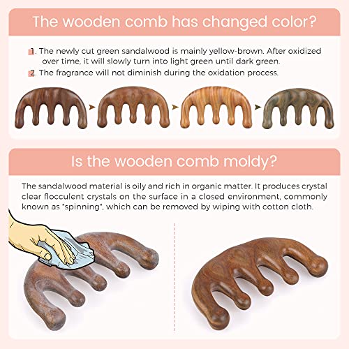 Wood Therapy Massage Comb Head Face Scalp Gua Sha Massager, Natural