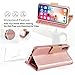 Arae Compatible with iPhone X/Xs, Premium PU Leather Wallet Case Wrist Straps Flip Folio Kickstand Credit Card Pockets Compatible with iPhone X (2017) / Xs (2018) 5.8 inch Rose Gold