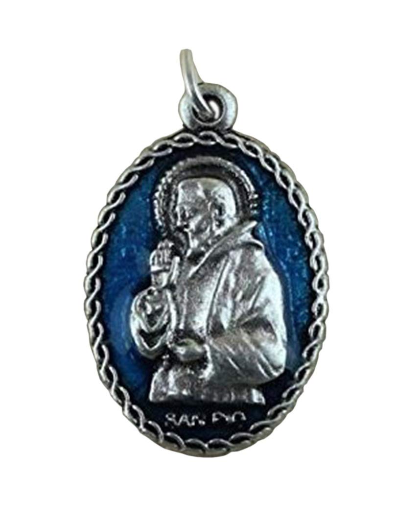 Eurofusioni Silver Plated Medal Saint Padre Pio - 10 pieces