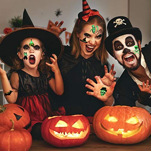 Nice2you 12 Packs Wind Up Toys Assorted Halloween Toys,25 Sheets Temporary Tattoos Skeleton Pumpkin Witch Glow Luminous Stickers for Kids Halloween Party Favors Gifts - Thumbnail 5