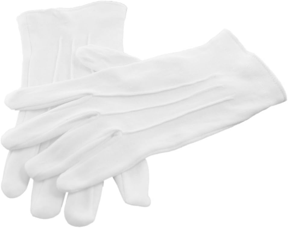 CadoganPlain White Cotton Gloves One Size with Snap Fastener