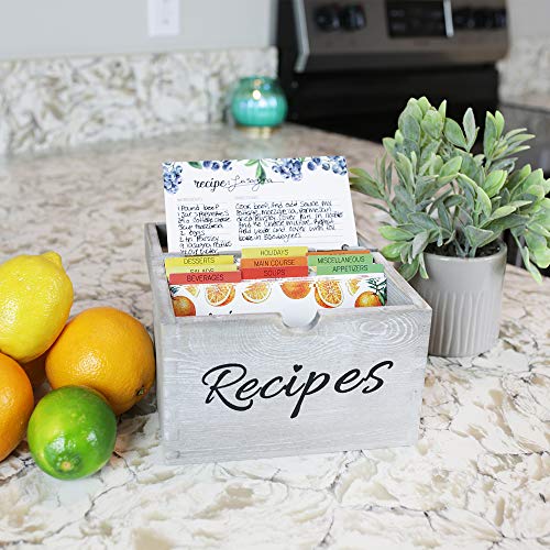 Baking & Beyond Recipe Box, Recipe Card Holder Box with 100 4x6 inch Recipe Cards, 9 Dividers, 1
