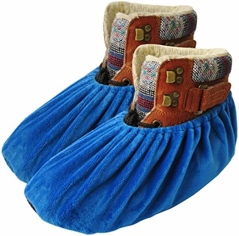 DearyHome Shoe Covers Reusable Washable Non Slip Work Boot Overshoes for Indoors Contractors, Blue XL