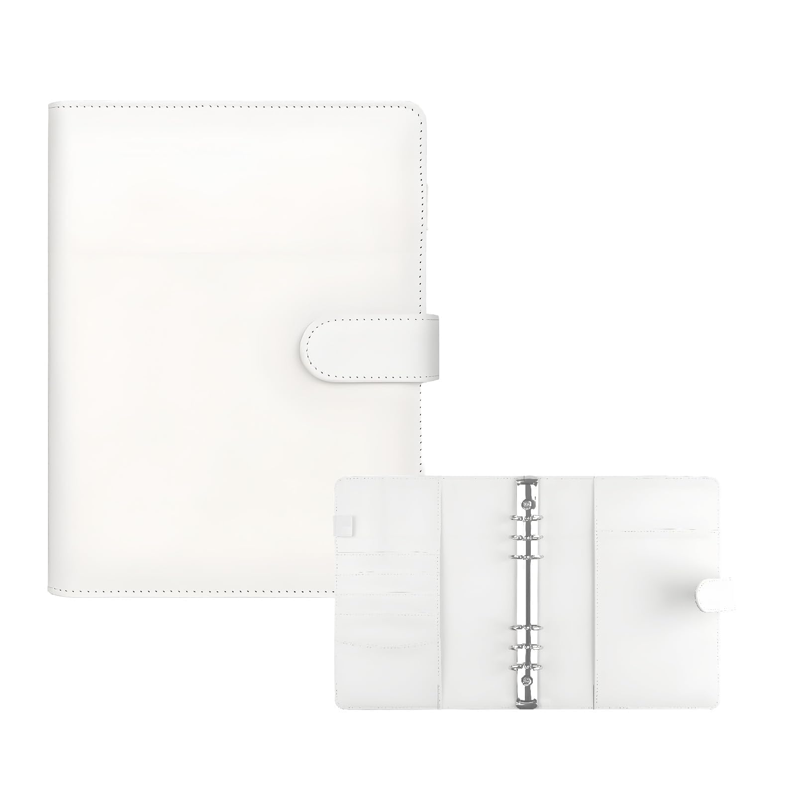 White Photocard Binder, A5 Photo Card Binder, Photo Card Holder, Photocard Book Simple and Durable Comes with 25 four Compartment Loose Leaf Pages Suitable for Storing Photos