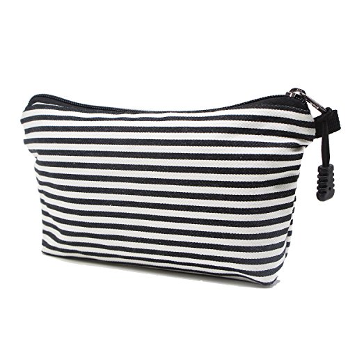 Artone Stripe Pencil Case Stationery Pen Bag Travel Cosmetic Coin Cellphone Pouch Black - Thumbnail 2