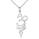 DAOCHONG 925 Sterling Silver Jewelry Om Breathe Symbol Necklace for Women Gifts