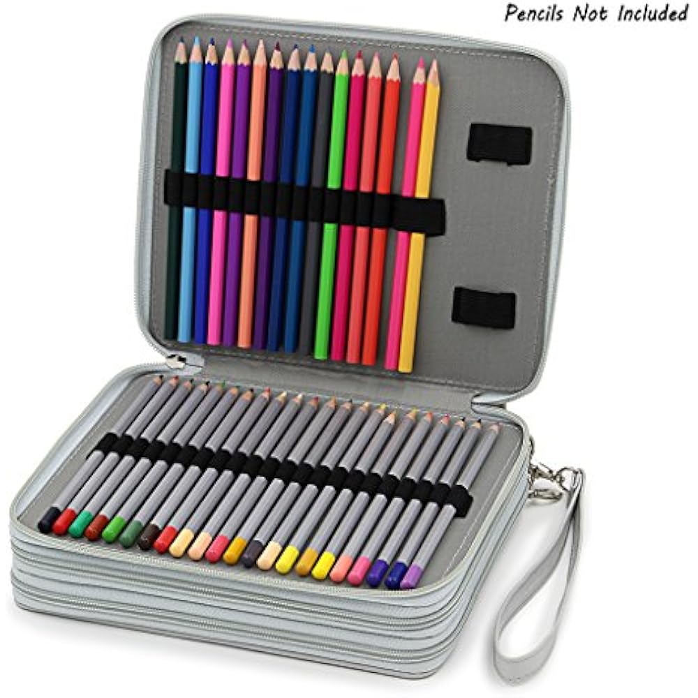BTSKYDeluxe PU Leather Pencil Case Colored Pencils 120 Slot Holder