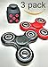 3 PC Red Black Fidget Cube + 2 Pack Black and Red Fidget Hand Spinner Combo Bulk Multiple Tri-Spinner EDC Stress Desk Classroom Fidgeting Brain Focus Desk Toy Reliever Autism Kids Adults Relax