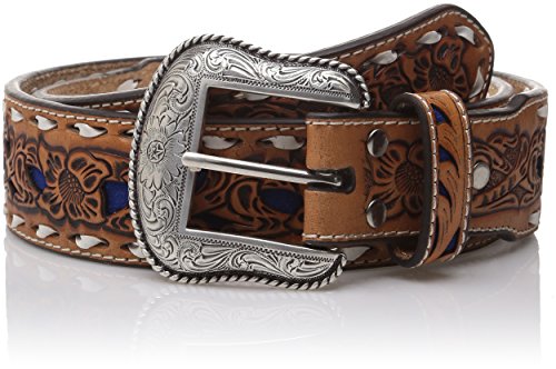 Nocona Men's Natural Blue Wide Buckstitch, 36