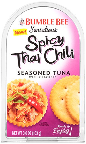 Bumble Bee Sensations Seasoned Tuna with Crackers, Spicy Thai Chili,  3.6 Ounce Packages (Pack of 12)