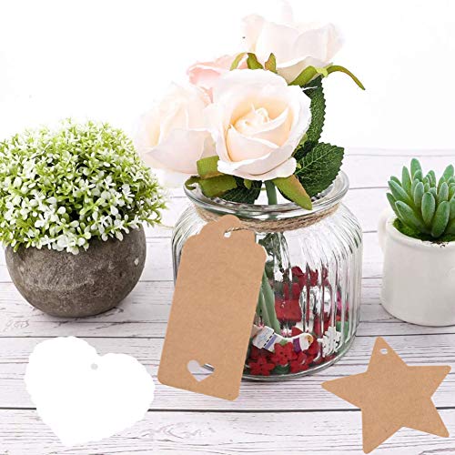 150 PCS Kraft Paper Gift Tags Kraft Hang Tags with String Great as Christmas Gift Tags, Wedding Favor Tags, Birthday Gift Tags, Baby Shower Favor Tags,or Other Place Name Cards.