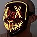 atimier Halloween Mask LED Light up Mask for Festival Cosplay Halloween Costume(Orange Light)