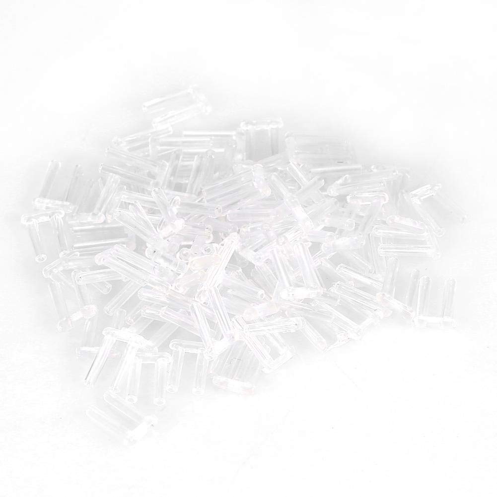 3 Types 100pcs New Clear Plastic Compression Sleeves for Rimless Glasses Fixing Accessories Tools(1.6 * 0.8 * 7.0mm)