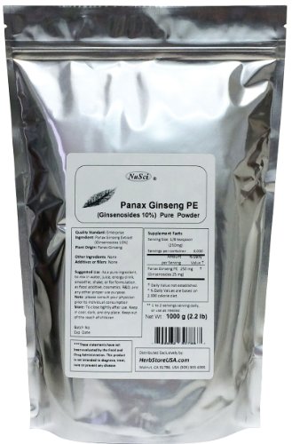 image for NuSci Panax Ginseng Extract Powder, Standardized 10% Ginsenosides, Ene