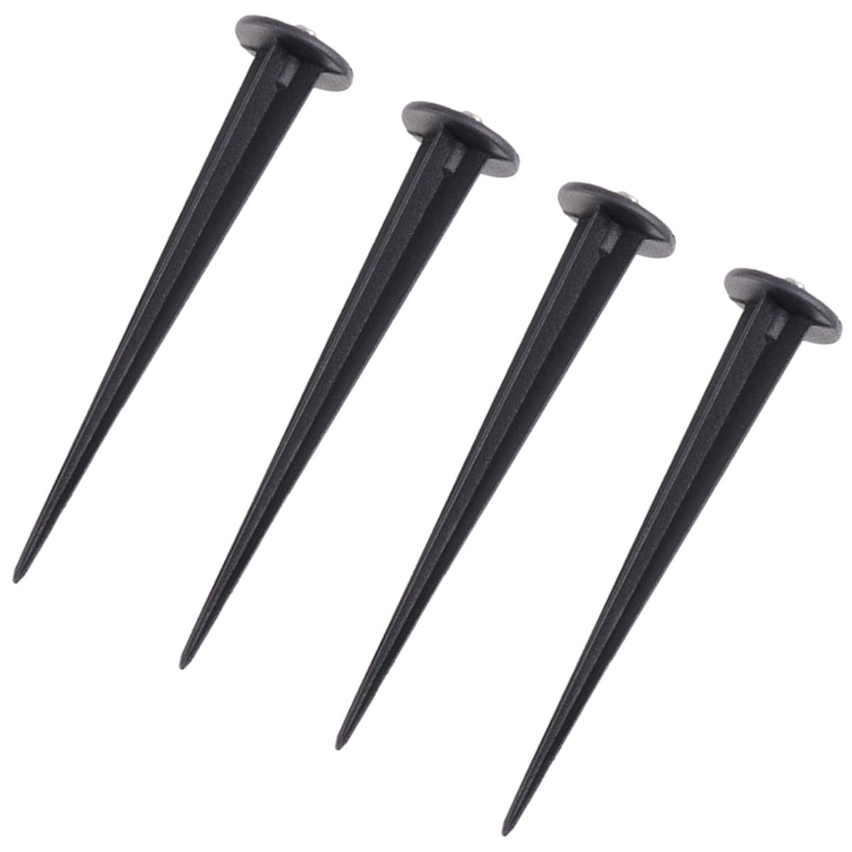 Uonlytech 4pcs Light Stake Fence Post Spikes Universal Outdoor Solar Lights Stake Metal Ground Spike Lighting Outlet Light Lawn Stakes With M5 Screw for Yard Pathway Garden Patio Walkway (Black)