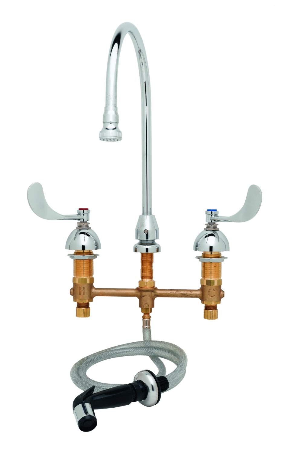 T&S Brass B2347 Medical Faucet with 8Inch Side spray Touch On