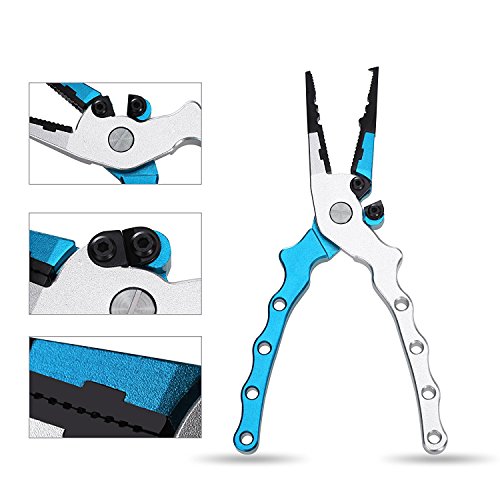 image for Bisgear Aluminum Fishing Pliers Split Ring Tool Fishing Line Braid Cut
