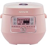Joyoung Smart Rice Cooker JYF-20FS987M Mini Multi-use with Timer for Cooking, Soups, Stew, 2L,Pink