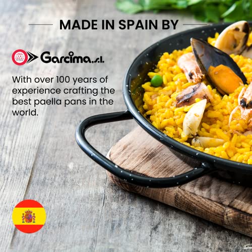 Machika Enameled Steel Skillet, Non Stick Paella Pan, Perfect for