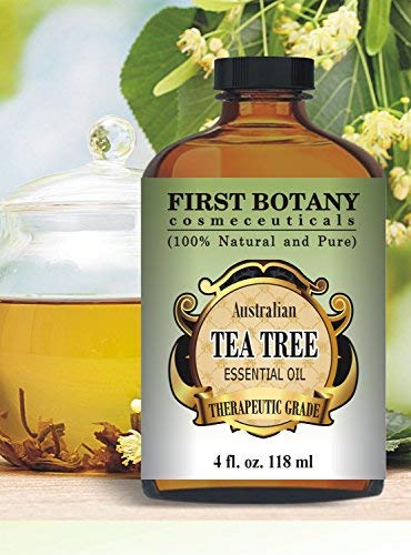 Australian Pure Tea Tree Essential Oil - 4 Fl.oz. with Glass Dropper 100% Natural Therapeutic Oil to Help in Fighting Dandruff, Acne, Toenail Fungus, Yeast Infections, Cold Sores & More.